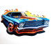 Пазл дерев'яний фігурний Muscle car in fire 25х25 см FWP-013