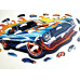 Пазл дерев'яний фігурний Muscle car in fire 25х25 см FWP-013