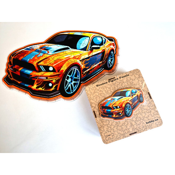 Пазл дерев'яний фігурний Muscle Car Yellow 25х25 см FWP-015