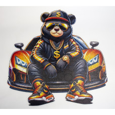 Пазл дерев'яний фігурний Teddy Bear driver 25х25 см FWP-017