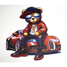 Пазл дерев'яний фігурний Red Bugati Bear 25х25 см FWP-019