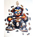 Пазл дерев'яний фігурний Hip Hop Teddy Bear 25х25х см FWP-020
