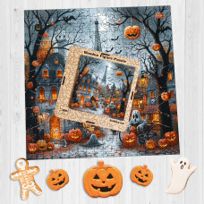 Пазл дерев'яний фігурний Halloween in Paris 40х40 см HLW-001