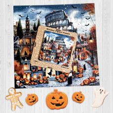 Пазл дерев'яний фігурний Halloween in Rome 40х40 см HLW-002