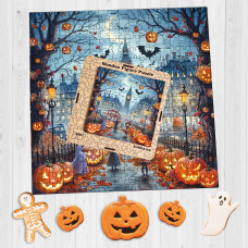 Пазл дерев'яний фігурний Halloween in London 40х40 см HLW-003