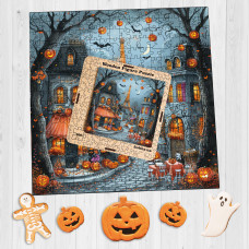 Пазл дерев'яний фігурний Halloween у Парижі 40х40 см HLW-005