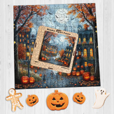 Пазл дерев'яний фігурний Halloween у Нью Йорку 40х40 см HLW-006