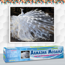Алмазна вишивка (набір) Білий павич