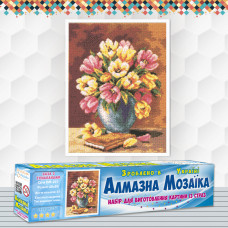 Алмазна вишивка (набір) Ваза з тюльпанами