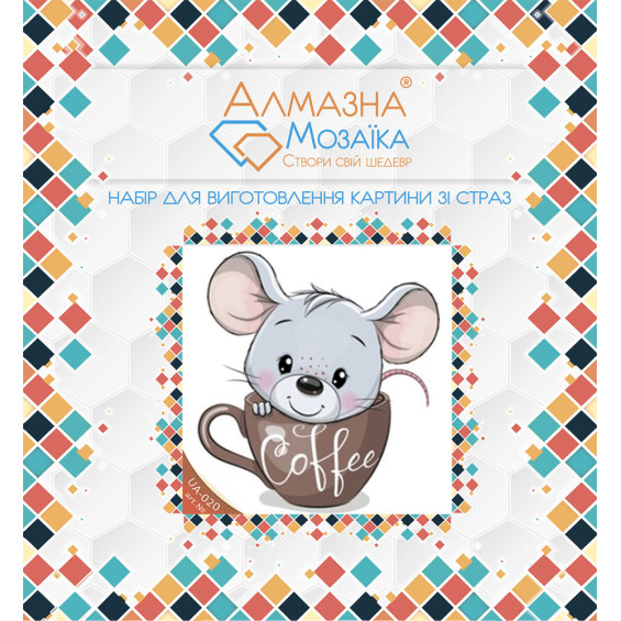 Алмазна вишивка (набір) Мишеня в чашці