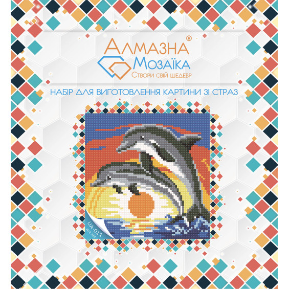 Алмазна вишивка (набір) Пара дельфінів