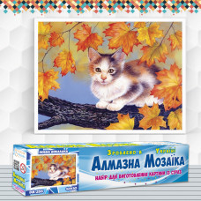 Алмазна вишивка (набір) Кошеня на гілці