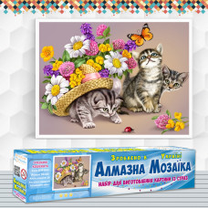 Алмазна вишивка (набір) Грайливі кошенята
