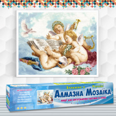 Алмазна вишивка (набір) Ангели на хмарах