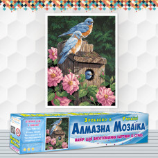 Алмазна вишивка (набір) Пташиний будинок в піонах