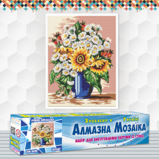 Алмазна вишивка (набір) Букет ромашок та соняшників