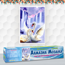 Алмазна вишивка (набір) Пара лебедів