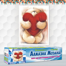 Алмазна вишивка (набір) Ведмежа з сердцем