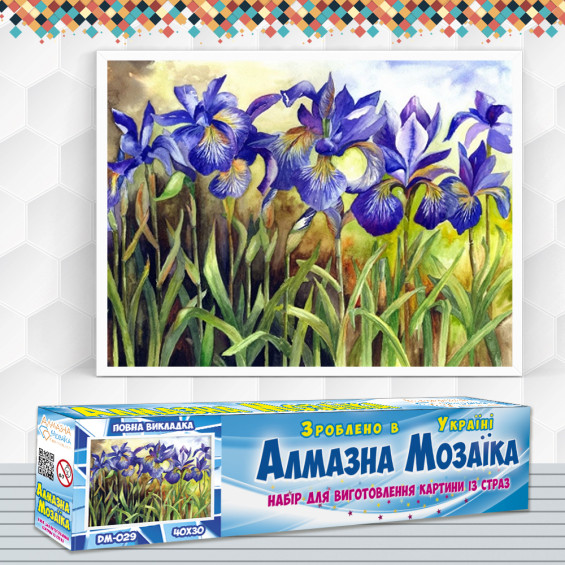 Алмазна вишивка (набір) Іриси
