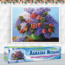 Алмазна вишивка (набір) Тюльпани та сирень