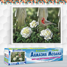 Алмазна вишивка (набір) Птах на садових трояндах