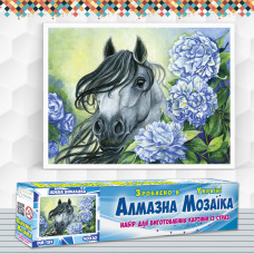 Алмазна вишивка (набір) Кінь в квітах