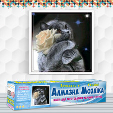 Алмазна вишивка (набір) Британець з розою