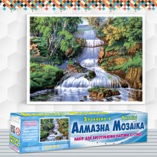 Алмазна вишивка (набір) Міст через водоспад